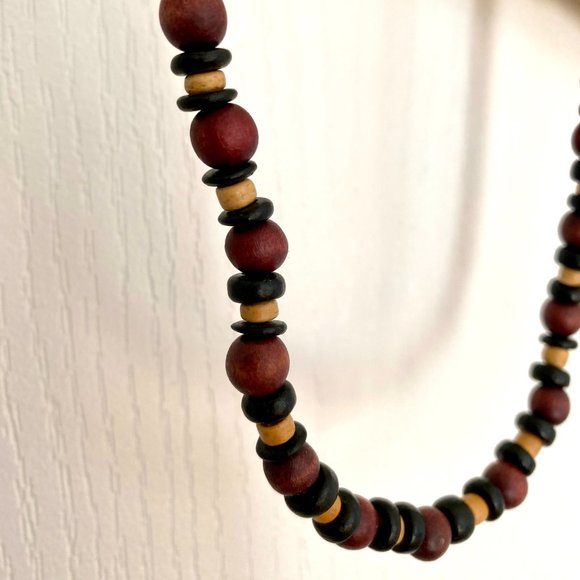 Handmade African Wood Bead Necklace - Picture 4 of 10
